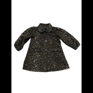 Leopard Print Puff Sleeve Dress Coat – Vintage Glam Holiday Party Jacket Small